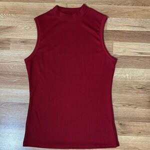 Tank Top Red Ribbed XL Stretchy